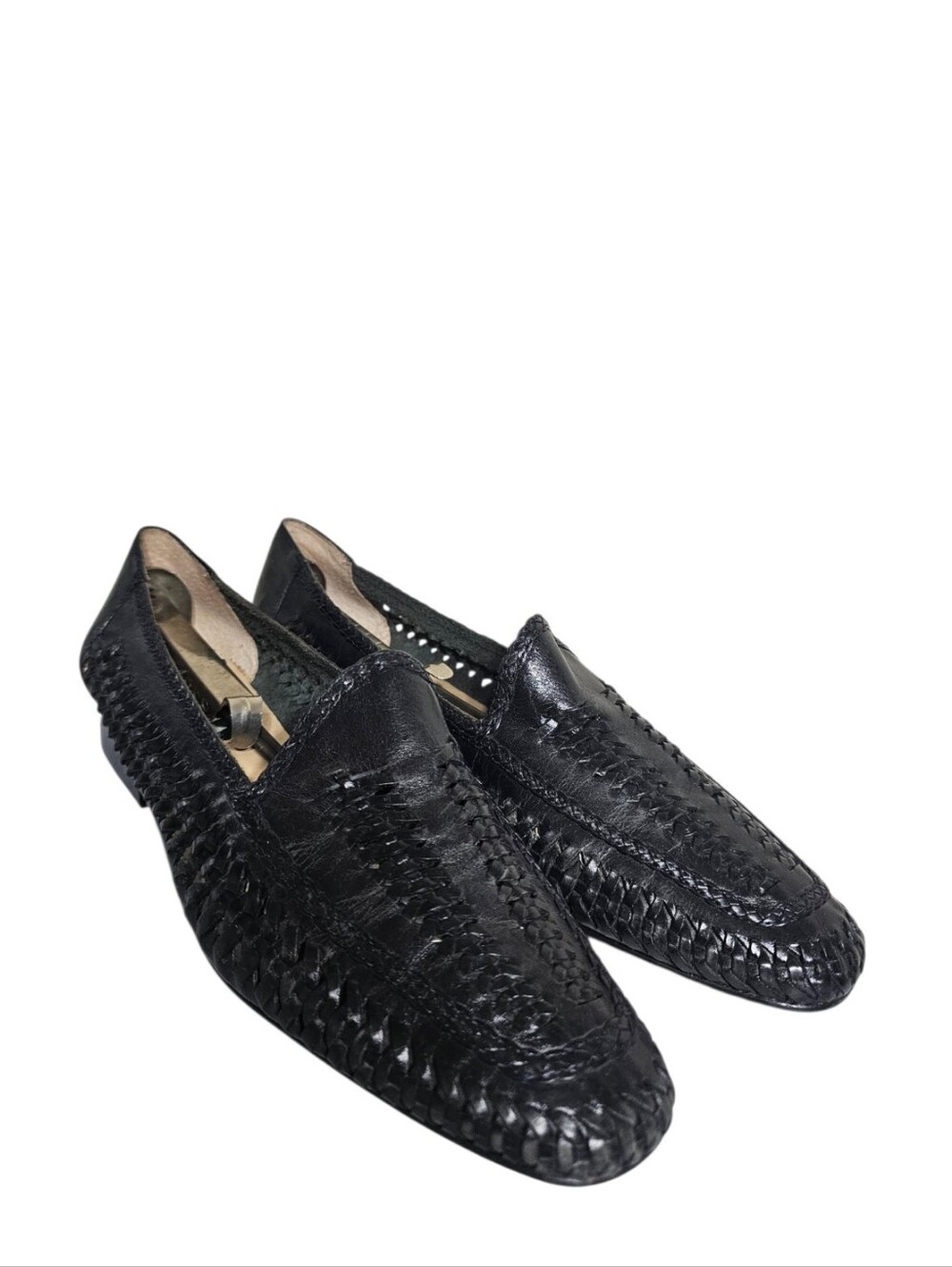 Ipanema Fran Woven Black Leather Slip On Womens Size 11 M Brazil